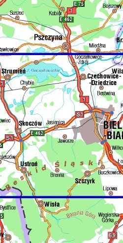 Okolice Bielska-Białej dla aktywnych - widok mapy papierowej