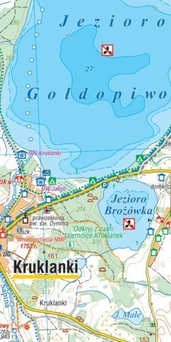 Mazury północne - Węgorzewo, Gołdap, Olecko - widok mapy papierowej