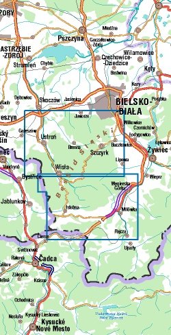 Beskid Śląski - widok mapy papierowej