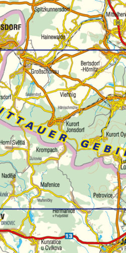 Góry Żytawskie/Zittauer Gebirge - mapa turystyczna - widok mapy papierowej