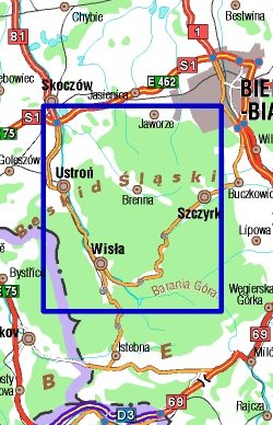 Wisła, Brenna i okolice - widok mapy papierowej