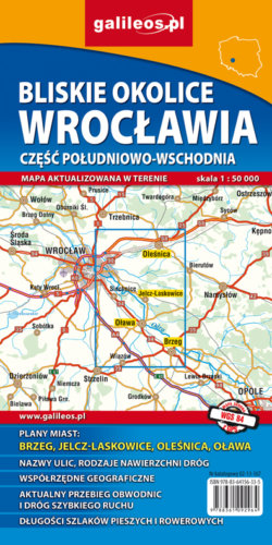 Bliskie okolice Wrocławia część południowo-wschodnia - widok mapy papierowej