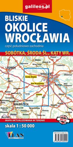 Bliskie okolice Wrocławia część południowo-zachodnia - widok mapy papierowej
