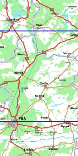 Powiat złotowski - widok mapy papierowej
