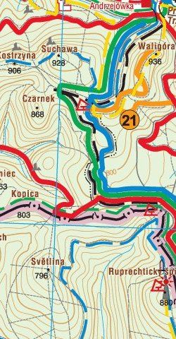 Mapa tras rowerowych MTB - widok mapy papierowej