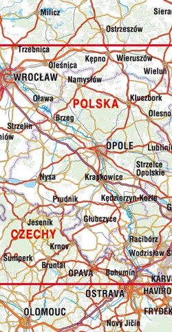 Województwo opolskie – mapa atrakcji turystycznych - widok mapy papierowej