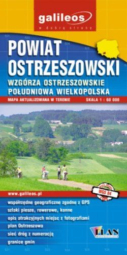 Powiat Ostrzeszowski – Wzgórza Ostrzeszowskie - widok mapy papierowej