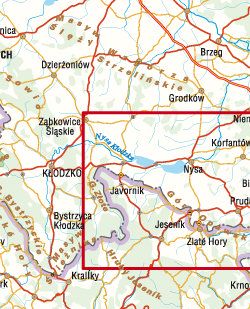 Powiat Nyski - mapa - widok mapy papierowej