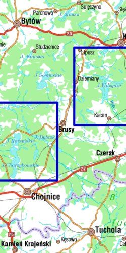 Wdzydzki Park Krajobrazowy i Zaborski Park Krajobrazowy - widok mapy papierowej