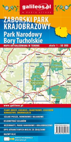 Zaborski Park Krajobrazowy, Park Narodowy Bory Tucholskie - widok mapy papierowej