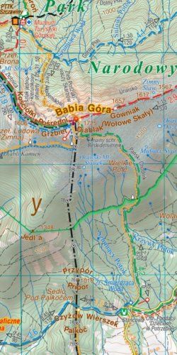 Wokół Babiej Góry - widok mapy papierowej