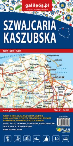 Szwajcaria Kaszubska - widok mapy papierowej
