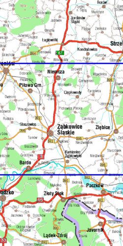 Ziemia Ząbkowicka - widok mapy papierowej