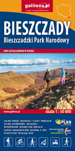 Bieszczady  - Bieszczadzki Park Narodowy - widok mapy papierowej