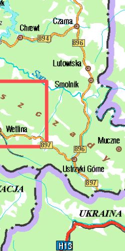 Bieszczady - Połonina Caryńska 2022 - widok mapy papierowej
