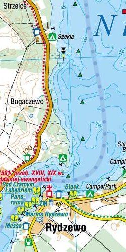 Wielkie Jeziora Mazurskie - widok mapy papierowej