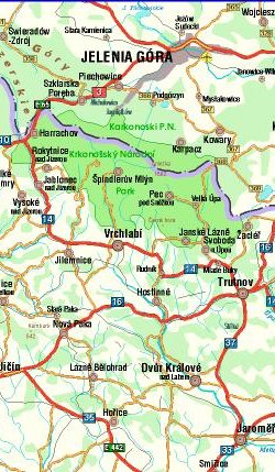 Czeski Raj - widok mapy papierowej