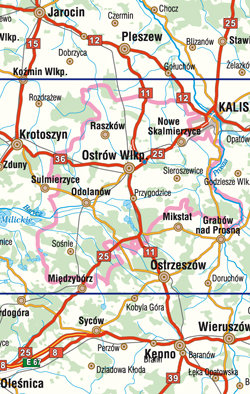 Powiat ostrowski dla aktywnych - widok mapy papierowej