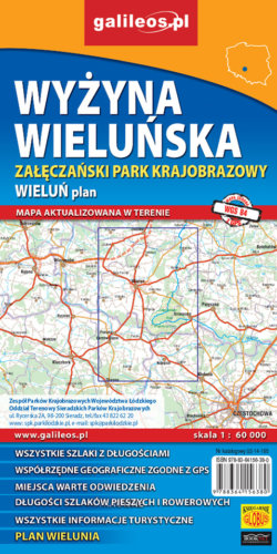 Wyżyna Wieluńska - Załęczański Park Krajobrazowy - widok mapy papierowej