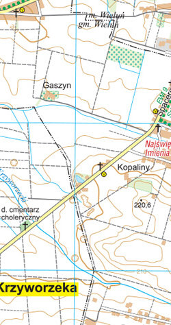 Wyżyna Wieluńska - Załęczański Park Krajobrazowy - widok mapy papierowej