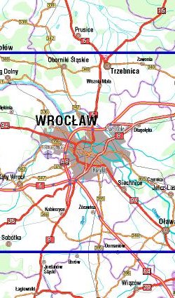 Wokół Wrocławia - widok mapy papierowej