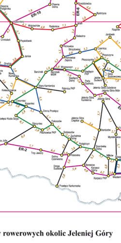 Jelenia Góra i okolice mapa rowerowa - widok mapy papierowej