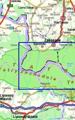 Tatrzański Park Narodowy - widok mapy papierowej