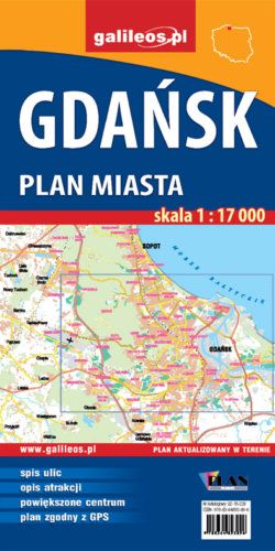 Gdańsk - plan miasta - widok mapy papierowej