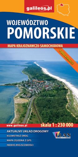 Pomorskie Województwo -  mapa krajoznawczo samochodowa - widok mapy papierowej