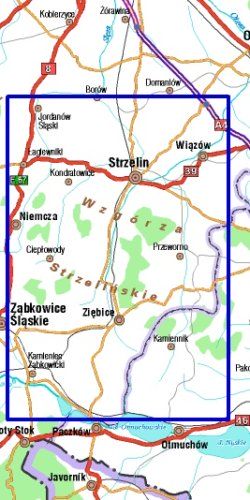 Wzgórza Strzelińskie i Niemczańskie - widok mapy papierowej