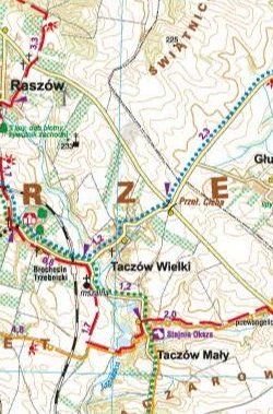 Wzgórza Trzebnickie - widok mapy papierowej