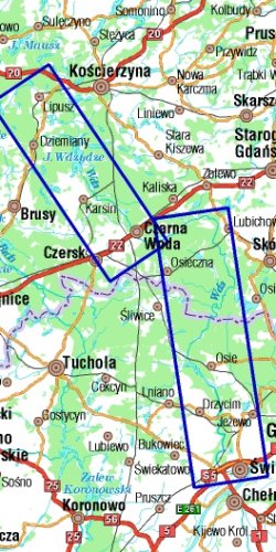 Wda - mapa kajakowa - widok mapy papierowej