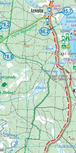 Mazury. Szlak Krutyni, Jezioro Śniardwy - widok mapy papierowej