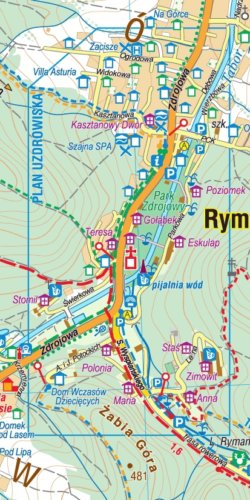 Iwonicz-Zdrój, Rymanów-Zdrój i okolice - widok mapy papierowej