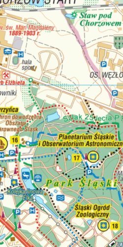 Metropolia Silesia i okolice - 101 atrakcji turystycznych - widok mapy papierowej