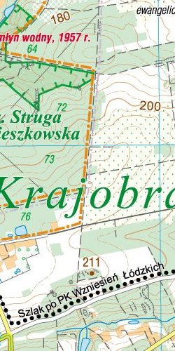 Park Krajobrazowy Wzniesień Łódzkich - widok mapy papierowej