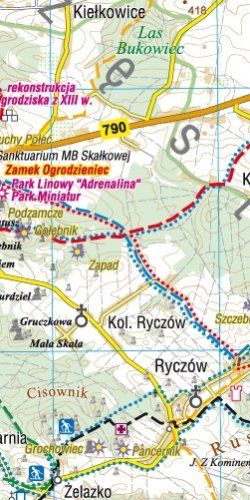 Jura Krakowsko-Częstochowska "Setka" - widok mapy papierowej