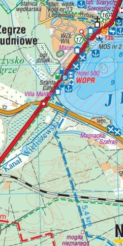 Jezioro Zegrzyńskie i okolice - widok mapy papierowej