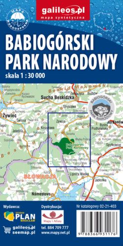 Babia Góra-Zawoja, Babiogórski Park Narodowy - widok mapy papierowej